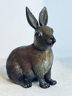 A Cold Painted Bronze ' Rabbit ' By Franz Bergman. Austria, Vienna, Ca 1900. Signed ' B ' in Urn.