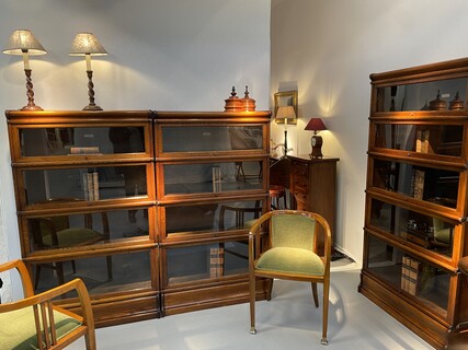 A Selection of English Oak ' Globe Wernicke ' Bookcases. End 19th Century.