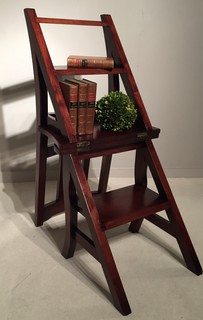 An English Mahogany Library Step adjustable into a Chair 