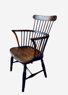 A Beautiful English 18th Century Elm Stick Back Windsor Chair.