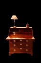 A Beautiful English 18th Century Mahogany Bureau having Satinwood Inlay.