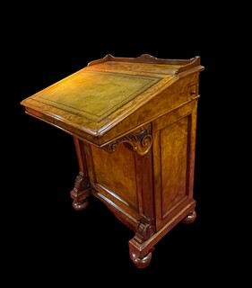 A Beautiful English Burr Walnut Davenport Desk.