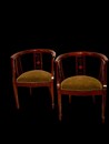 A Very Nice Pair of English Edwardian Mahogany Tubb Chairs.
