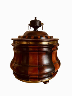 An Early 19th Century Staved Banded Tobacco Jar.