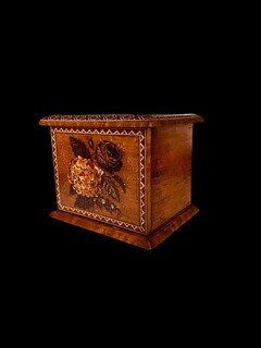 An English 19th Century Bird Eye Maple ' Tunbridge Ware ' Cabinet. Ca 1870.