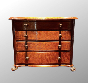 An English 19th Century Mahogany Miniature Chest of Drawers. Apprentice Piece.