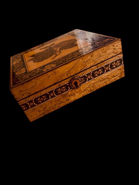  An English 19th Century ' Tunbridge Ware ' Handkerchief Box. Ca 1865