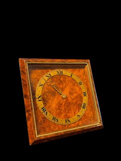 An English Art Deco Burr Walnut Desk Clock