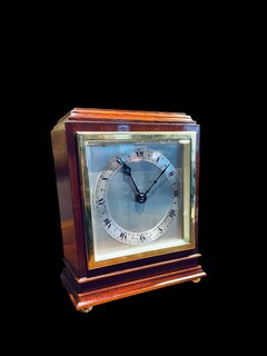 An English Art Deco Mahogany Desk / Mantel Clock