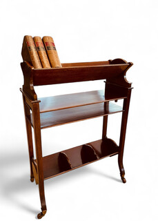 An English Edwardian Mahogany Book Stand.