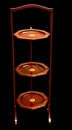 An English Edwardian Mahogany Folding Cakestand having a Satinwood Inlay