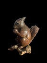 An English End 19th Century Cast Bronz Inkwell in the Form of a Squirrel with Nut.