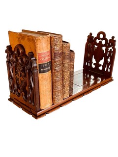 An English Oak Gothic extending Book Stand.