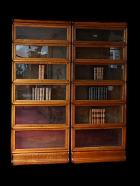 An English Pair of 19th Century Oak Globe Wernicke Bookcases.